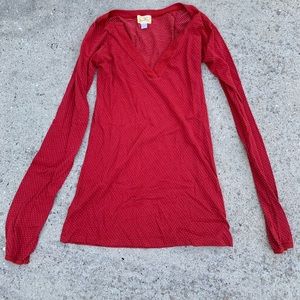 Puella long sleeve red knit top, size M